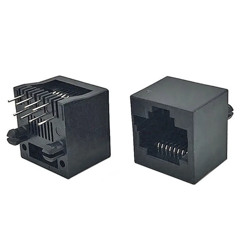 RJ45 5222-A short-body mushroom-shaped plug without ears for 180-degree upright 8P8C network socket. Height = 13mm