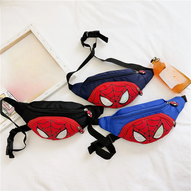 Disney Cartoon Spider-Man cintura saco para crianças, meninos, bonito, novo