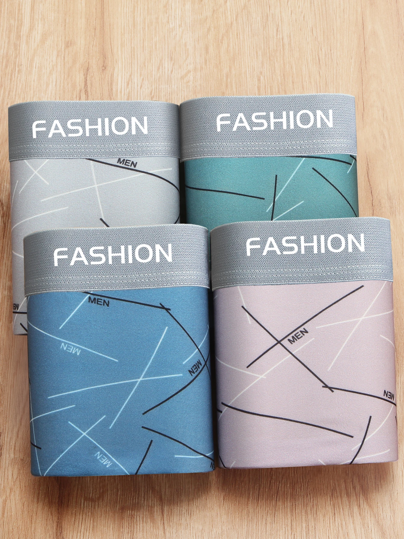 

4 pieces of men's underwear, high-quality simple, soft and breathable underwear, fashion trend personality men's boxer briefs
