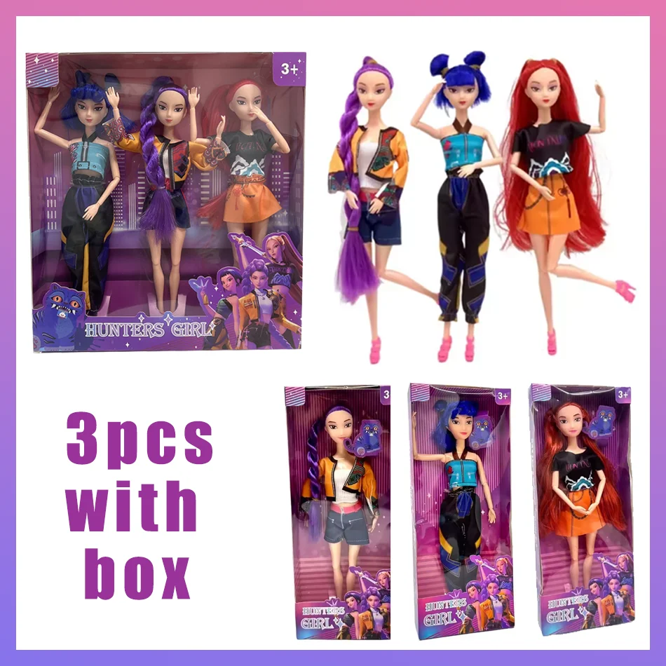 30cm KPOP デモンハンターズ ビニールフィギュア 新K-POP 鬼滅の刃 ミニチュア人形 ルミミラ ゾイ デスクトップオーナメント デコレーション ギフト