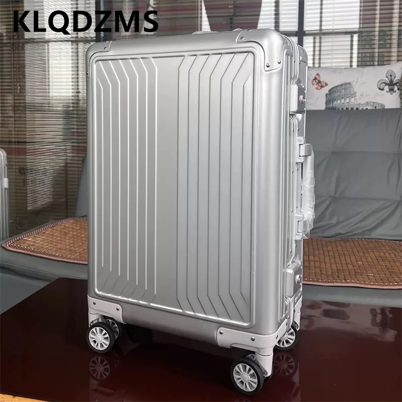 

KLQDZMS 20/24/28-дюймовый мужской чемодан из алюминиево-магниевого сплава, ручная кладь, деловой чемодан на колесиках, вместительная сумка для багажа