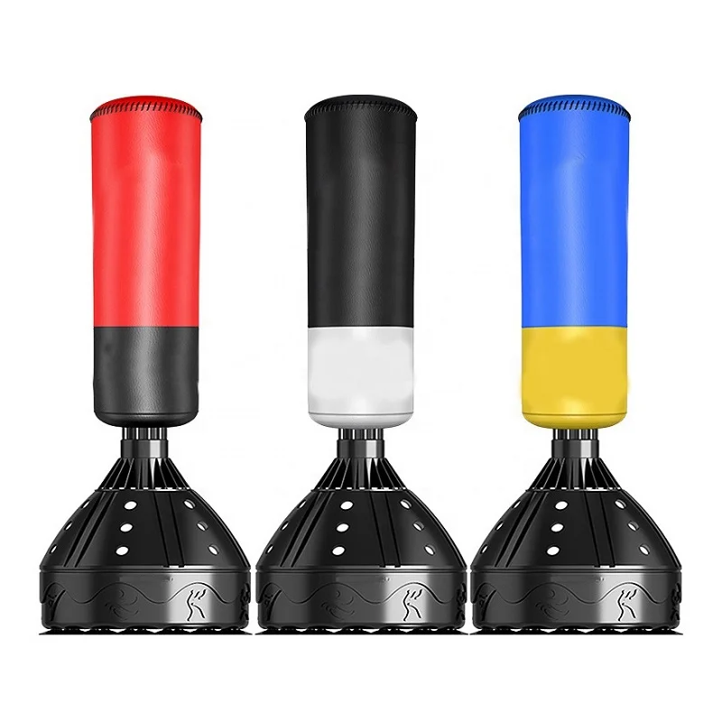 New Style Heavy Standing Boxing Sand Bag Leather Customized Logo Target Punching Bags Fitness Gympromote sales