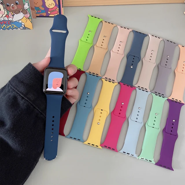 Silikonowy pasek do Apple Watch 45mm 41mm 44mm 42mm 49mm 40mm 46mm bransoletka correa iwatch Series 11 10 9 8 7 se Ultra 3 6 5