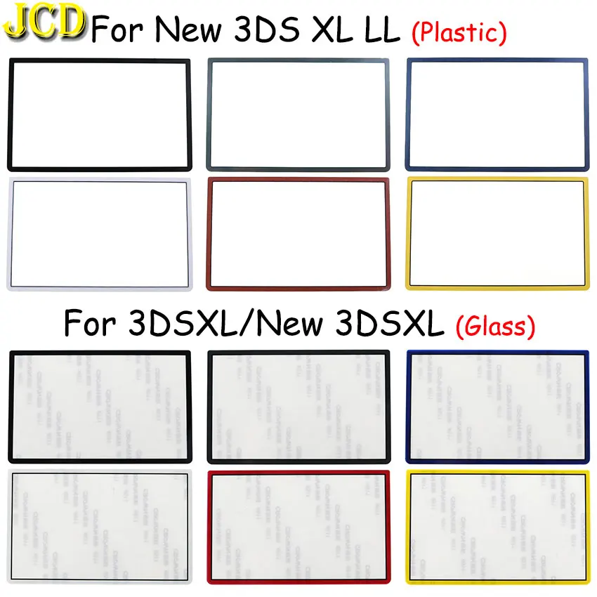 JCD Replacement Upper Upper Front Top Screen Frame Lens Cover LCD Screen For 3DS XL LL  New 3DSXL 3DSLL Plastic & Glass Lens