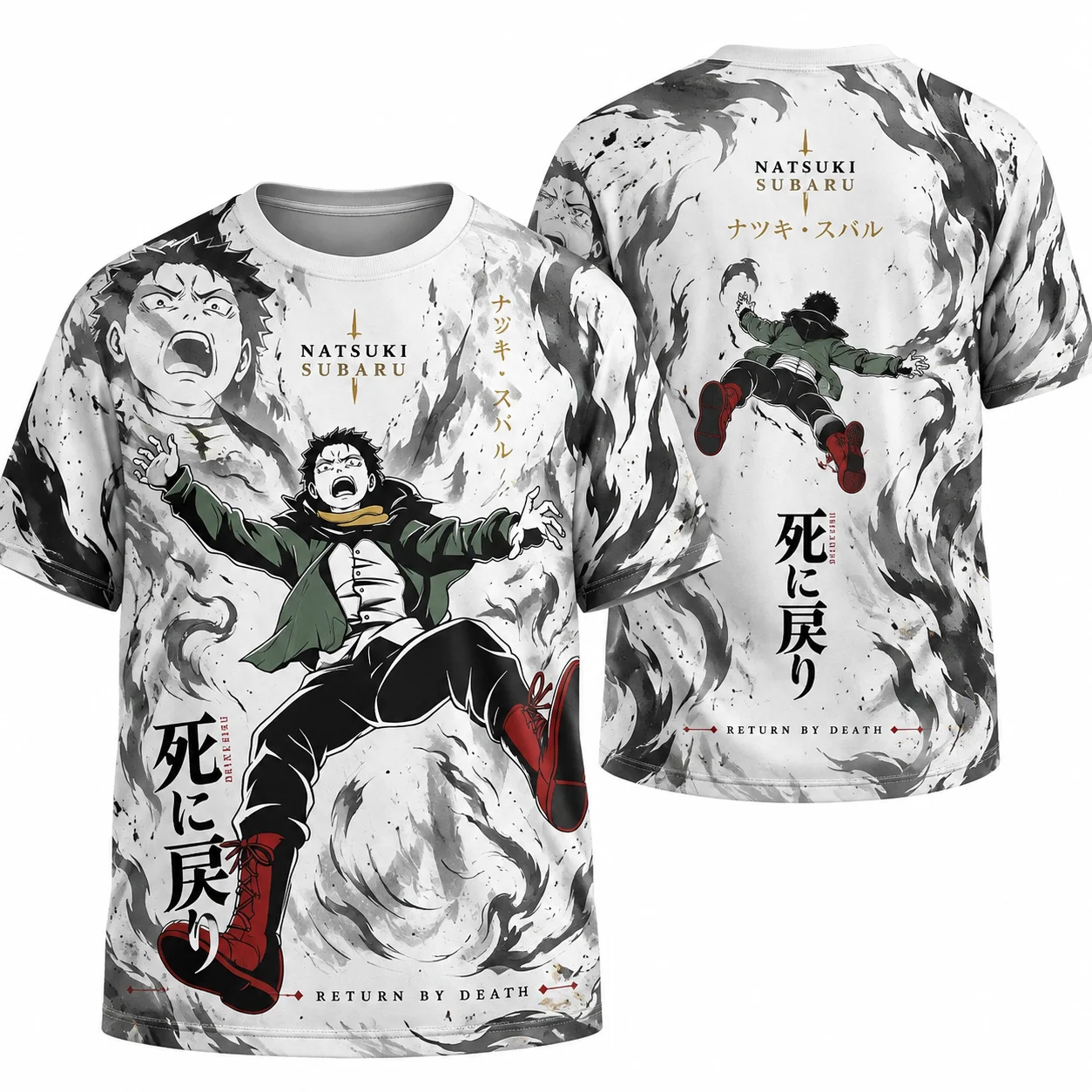 Re:Zero Natsuki Subaru Graphic T-shirt Men's Clothing Women Anime Streetwear Return By Death Print Casual Summer T Shirt