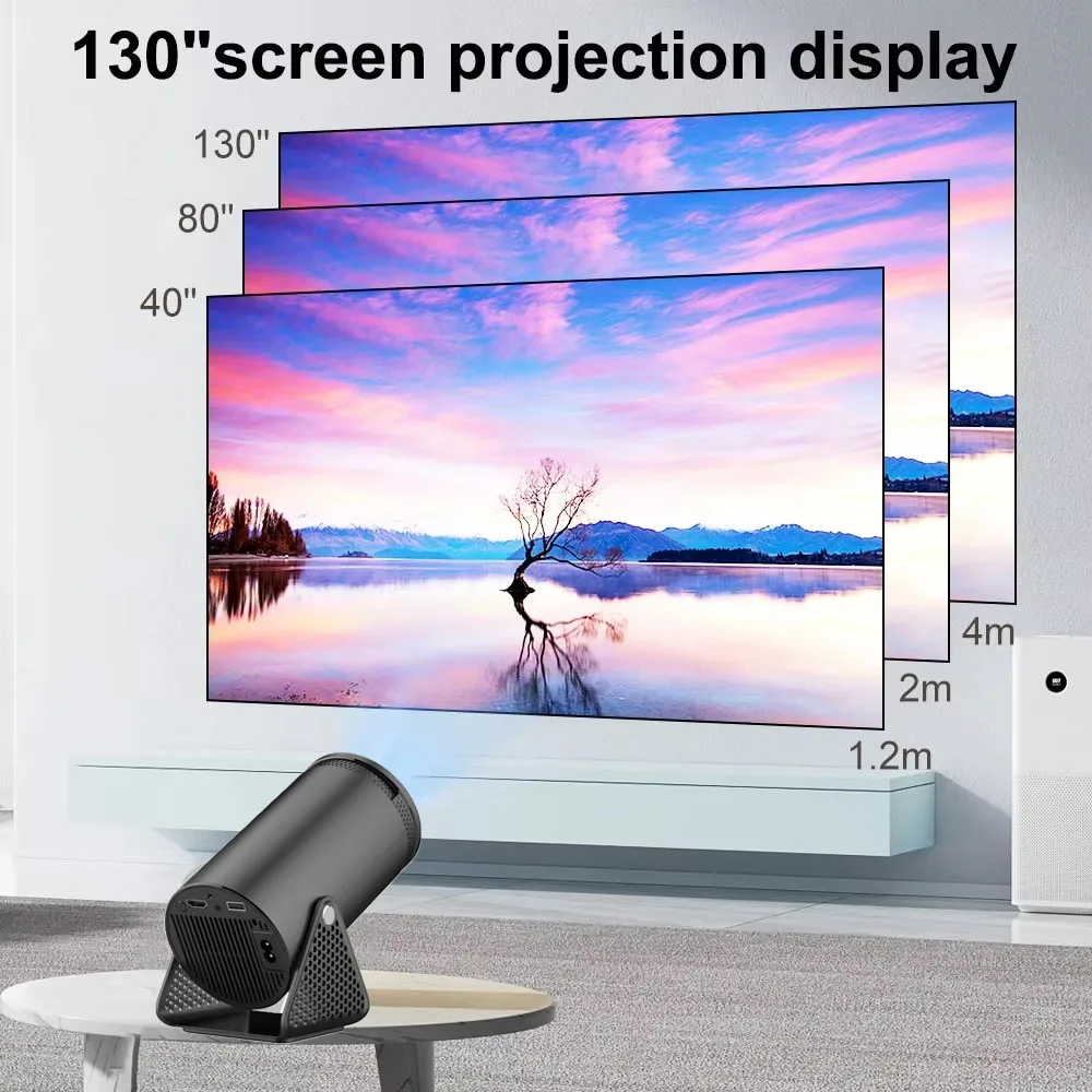 Projetor H300 4K Android 11 Dual Wifi6 120ANSI RK3326 Quad Core BT5.0 1280*720P Home Cinema Projetor portátil ao ar livre