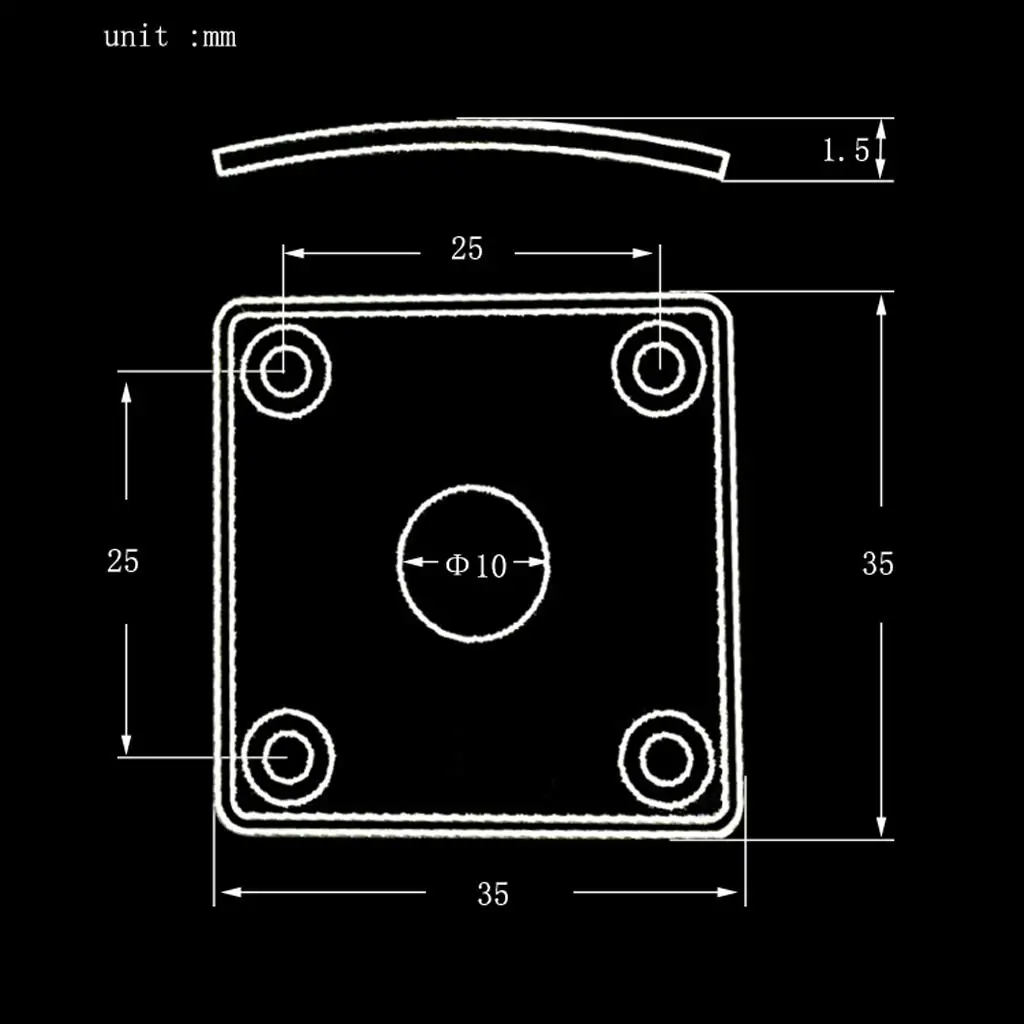 35x35mm Metal Square Guitar Jack Plates Jack Socket Cover with Mounting Screws for LP Electric Guitar Bass Accessories