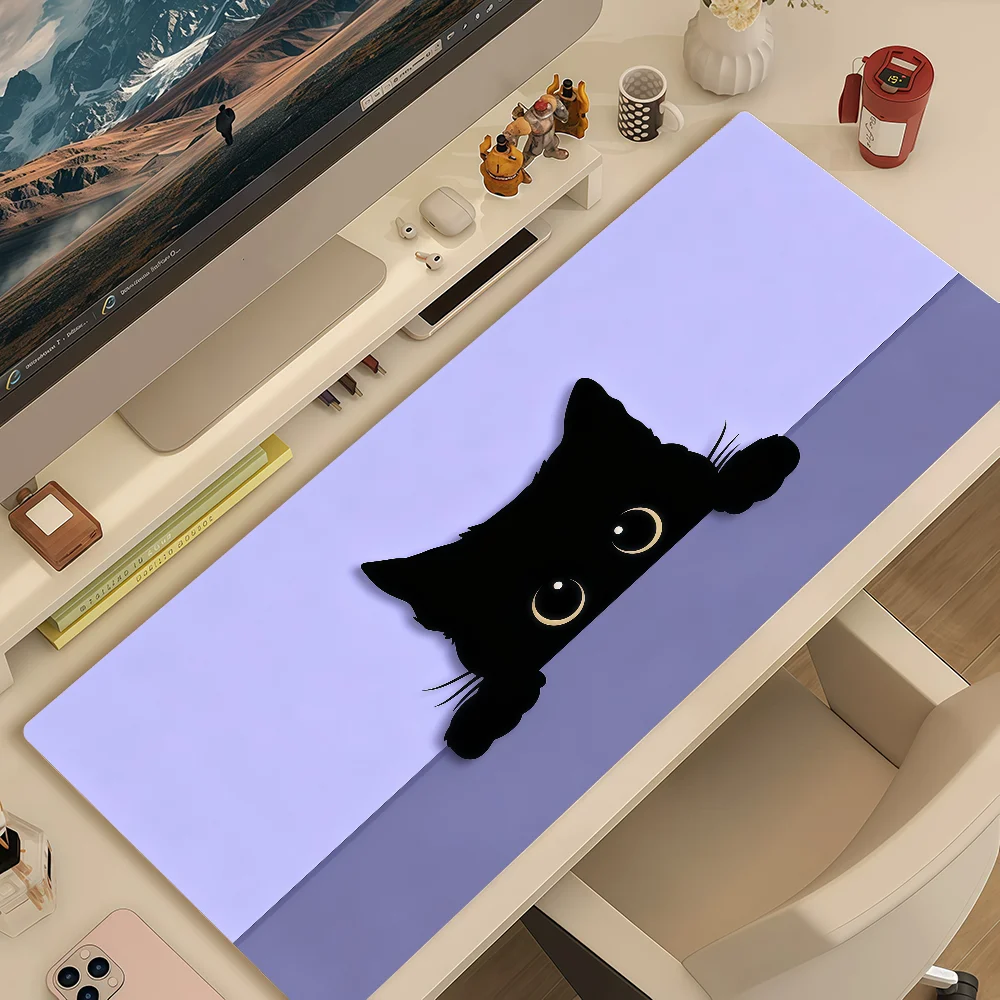 Mouse Pad MousePad Non-slip Design Lockedge Office Student Black C-Cute Gaming Thickened Large Cat Writing Pad Cushion