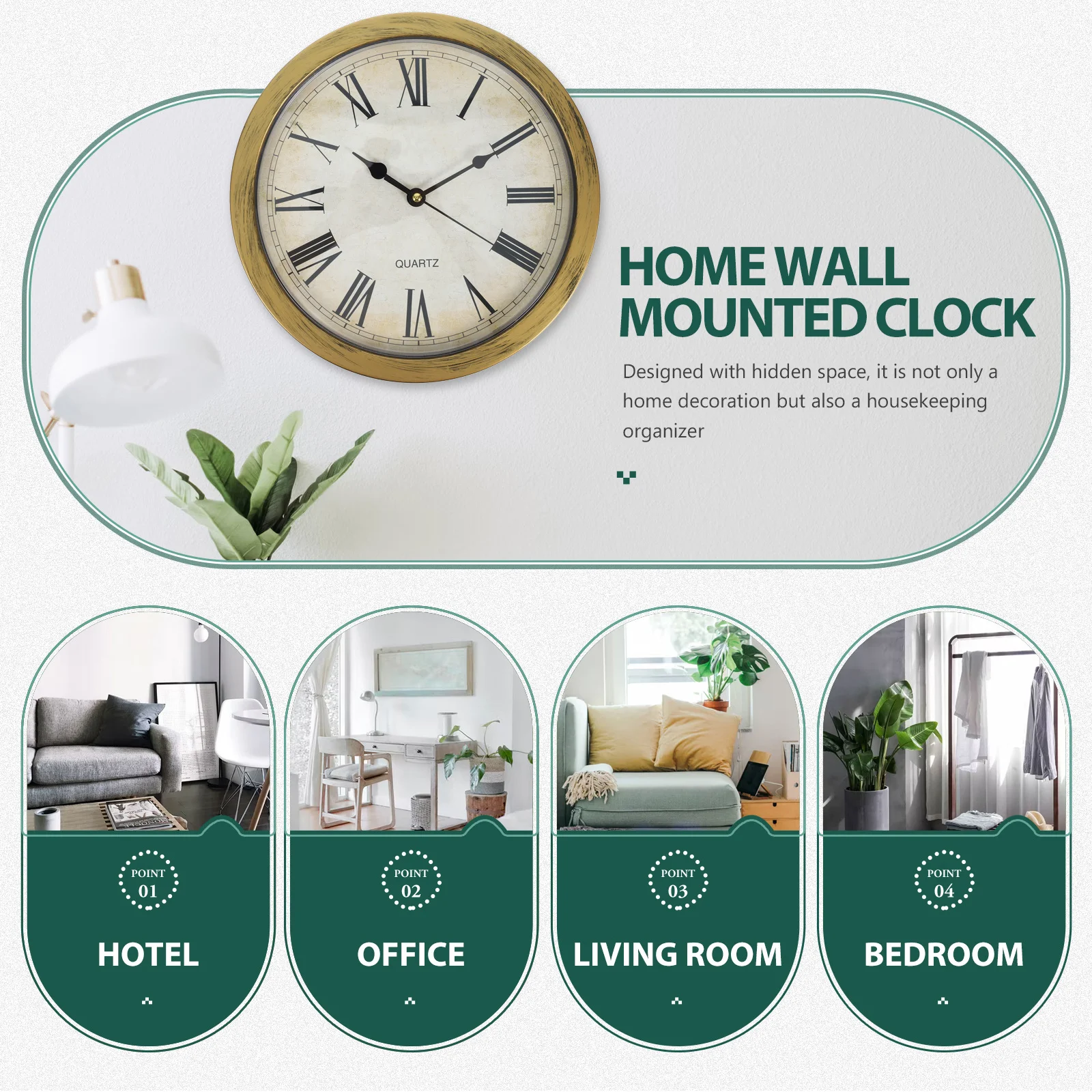 

Vintage Wall Clock Safe Bronze Large Hidden Jewelry Cash Compartment Organizer Secret Storage Security Clock Vintage Wall Clocks