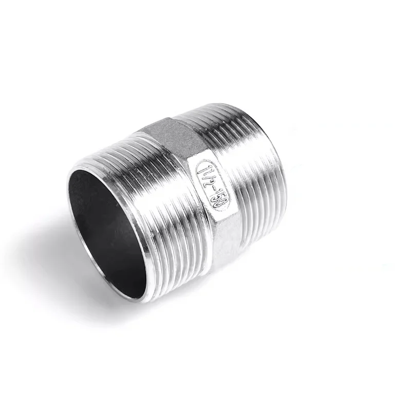 5Pcs 1/8 1/4 3/8 1/2 3/4 Male Thread Hex Nipple Union Stainless Pipe Fitting Connector Coupler water oil air Thread Adapter