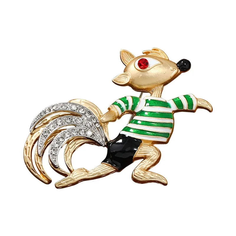 Vintage Animal Cute Squirrel Brooch Enamel Pin Brooches Badges Jewelry for Suit Jacket Accessories Broche Decorativo De Ropa
