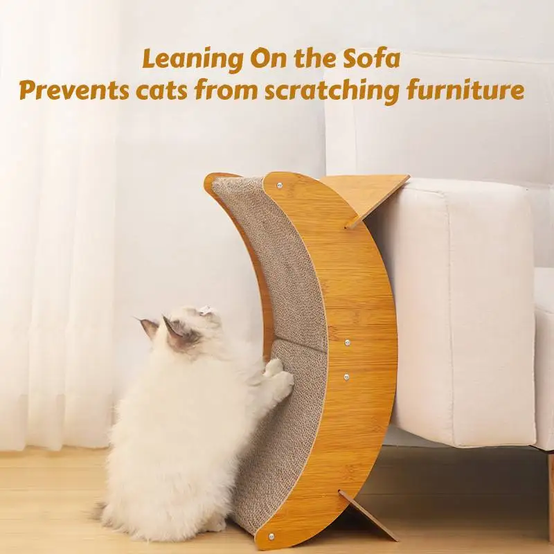 Cat Scratcher Cardboard With Solid Wooden Frame Lounge Couch Nest Play Grinding For Cats Multipurpose 4 in 1 Toys