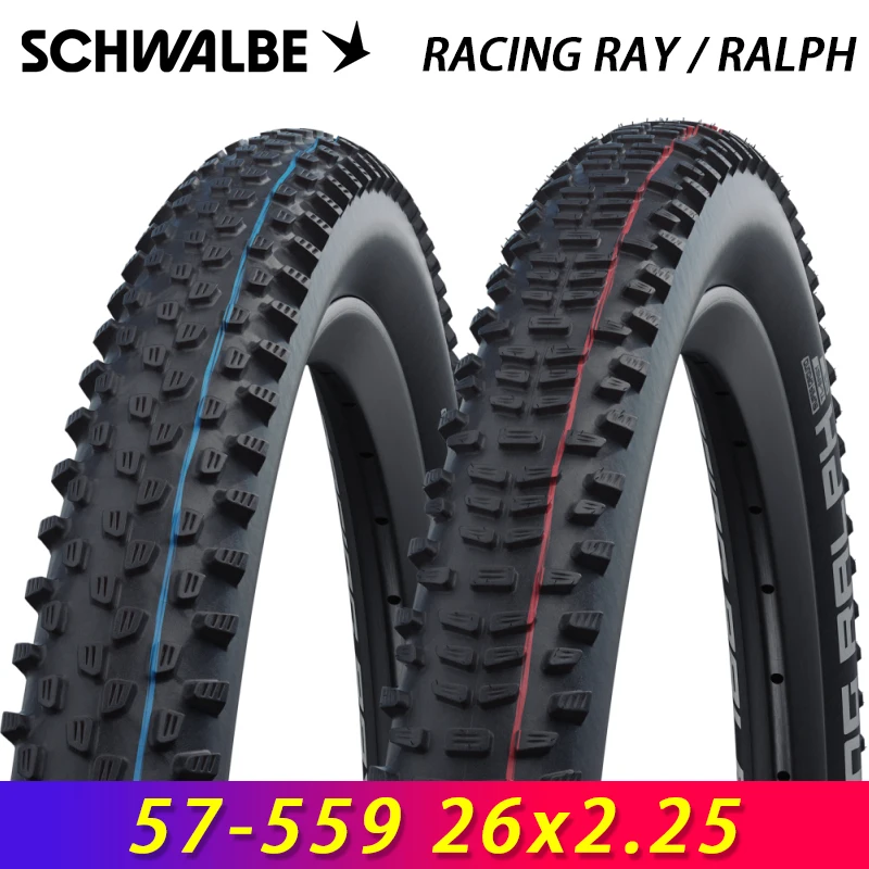 SCHWALBE Original RACING RAY/RALPH 26x2.25 Tubeless Folding Tire for MTB Bike XC Road Gravel Off-Road Bicycle Cycling Parts