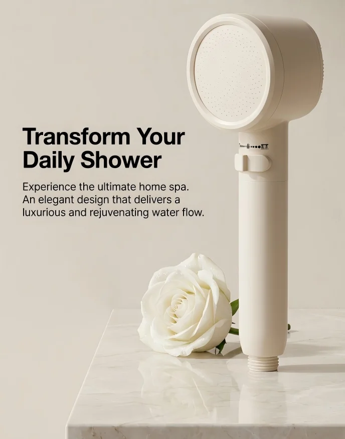 

High Pressure Filter Shower Head, Double Sided Handheld Sprayer, Macaron Color for Bathroom Skin Care, Chlorine Removal