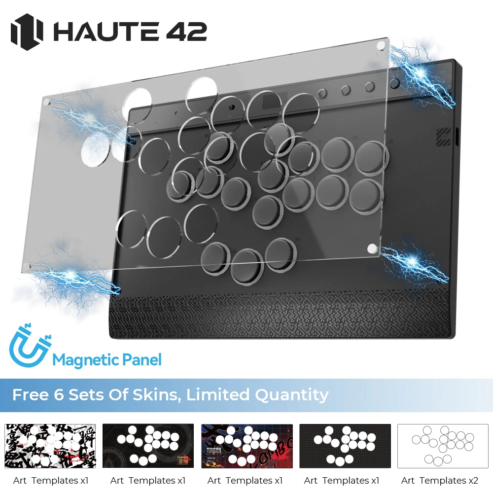 Haute42 C16 Магнитный контроллер Hitbox без рычага Arcade Stick для PS4/PS5/кнопочный обод переключения Stickless Hitbox Fightstick Haute42 C16 Магнитный контроллер Hitbox без рычага Arcade Stick для PS4/PS5/кнопочный обод переключения Stickless Hitbox Fightstick