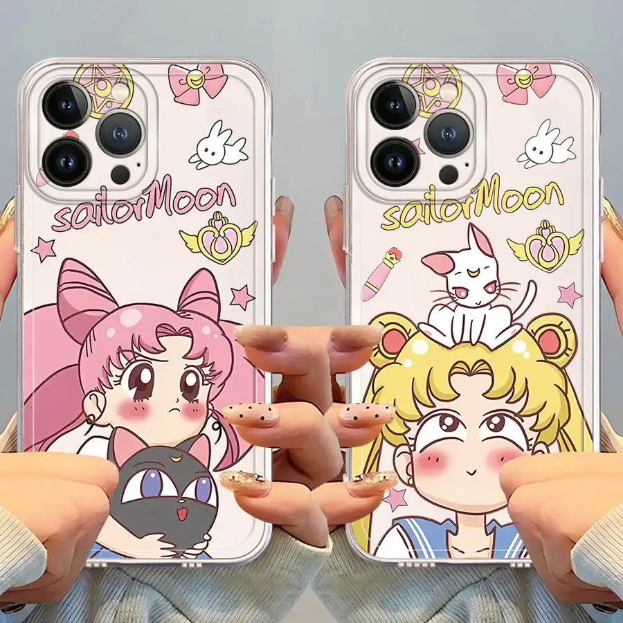 

Case for iPhone 17 Pro Max 11 Air 13 Pro 12 Mini 15 7 8 16 14 Plus XR XS Max Soft Phone Cover Cartoon S-Sailors Moon