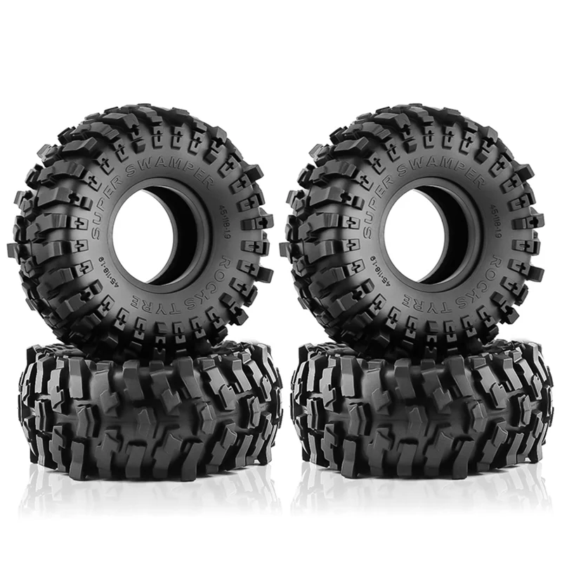 4PCS 118mm 1.9 Rubber Tire Wheel Tyres for 1/10 RC Crawler Car Traxxas TRX4 RC4WD D90 Axial SCX10 II III Redcat MST