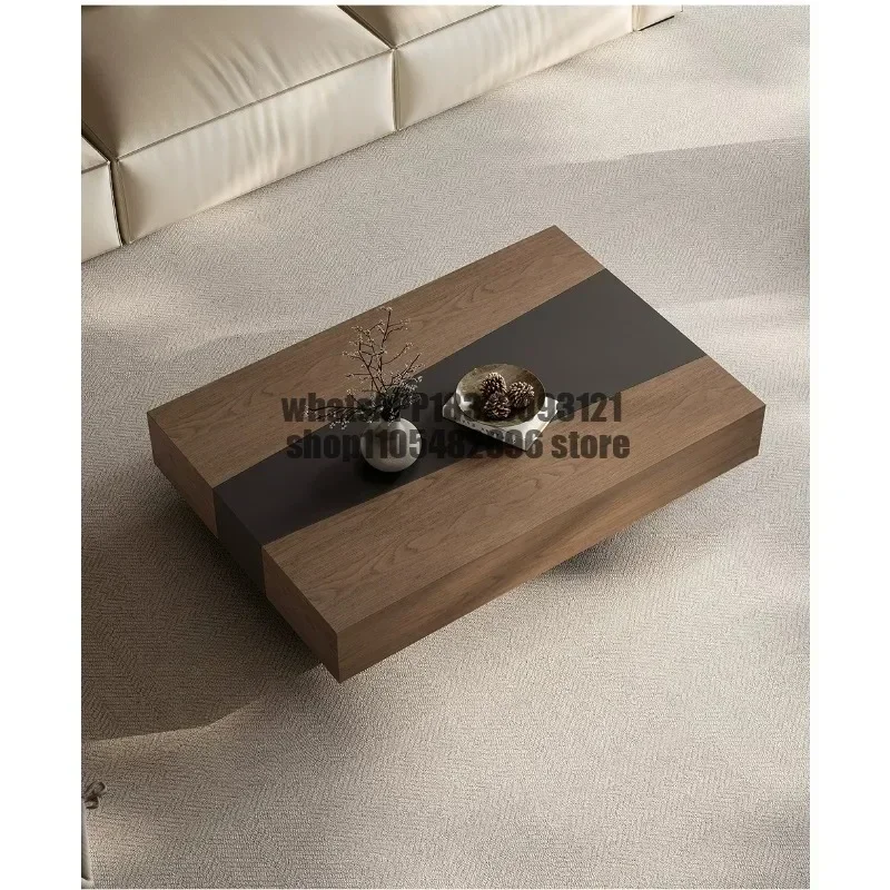 Medieval style living room coffee table minimalist walnut coffee table advanced sense suspended luxury stone