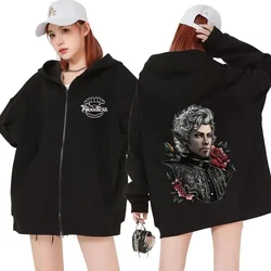 Men's and Women's Zippered Hoodie, Zipper Hoodie, Sweatshirt, Oversized Hooded Coats, Game - Baldur's Gate, Vintage Fashion, Hot