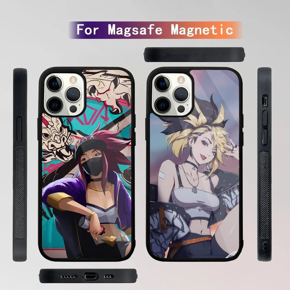 Leagues Of Legend KDA Akali Phone Case For iPhone 16,15,14,13,12,11,Plus,Pro,Max Mini Magsafe Magnetic Wireless Charging