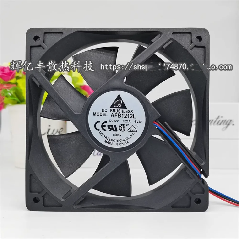 New For Delta 12025 AFB1212L 120MM 12CM DC12V 0.21A 3-Wire Power Supply Cases Double Ball Cooling Fan