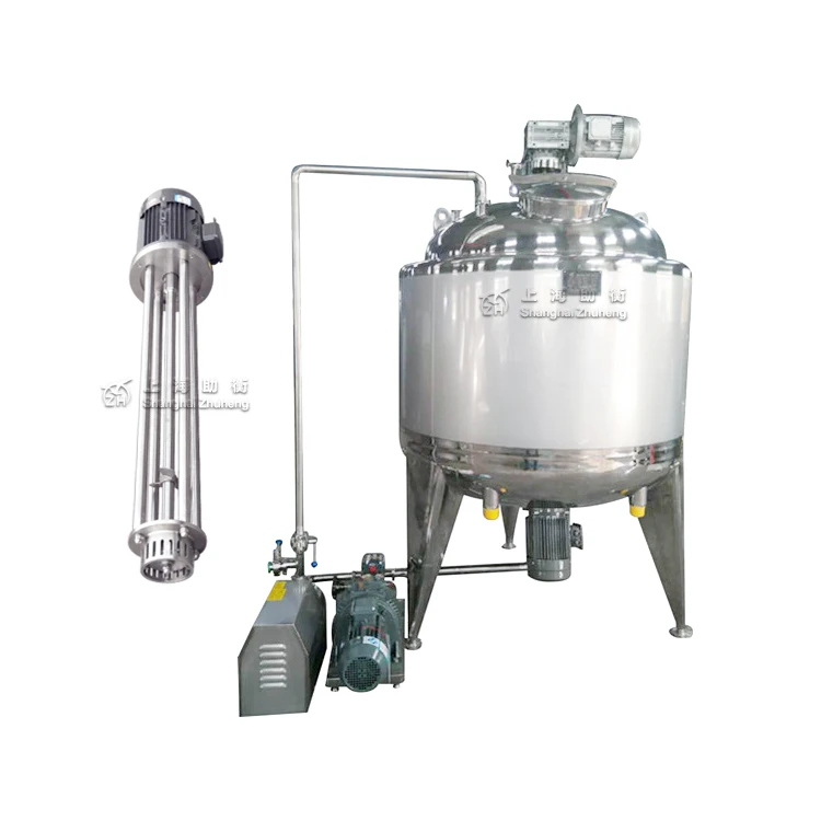 

Jacketed Electric Heating Mixing Tank With Transfer Emulsion Pump Oil Shower Jelly Shampoo Cosmetic Homogenizer Mixing Equipment