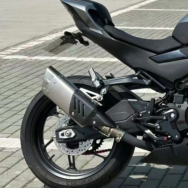 

Для YAMAHA YZF1000 YZF600 R6 R3 R1: Защитный кожух выхлопной трубы из настоящего карбона, термозащитный экран, антиожоговый чехол