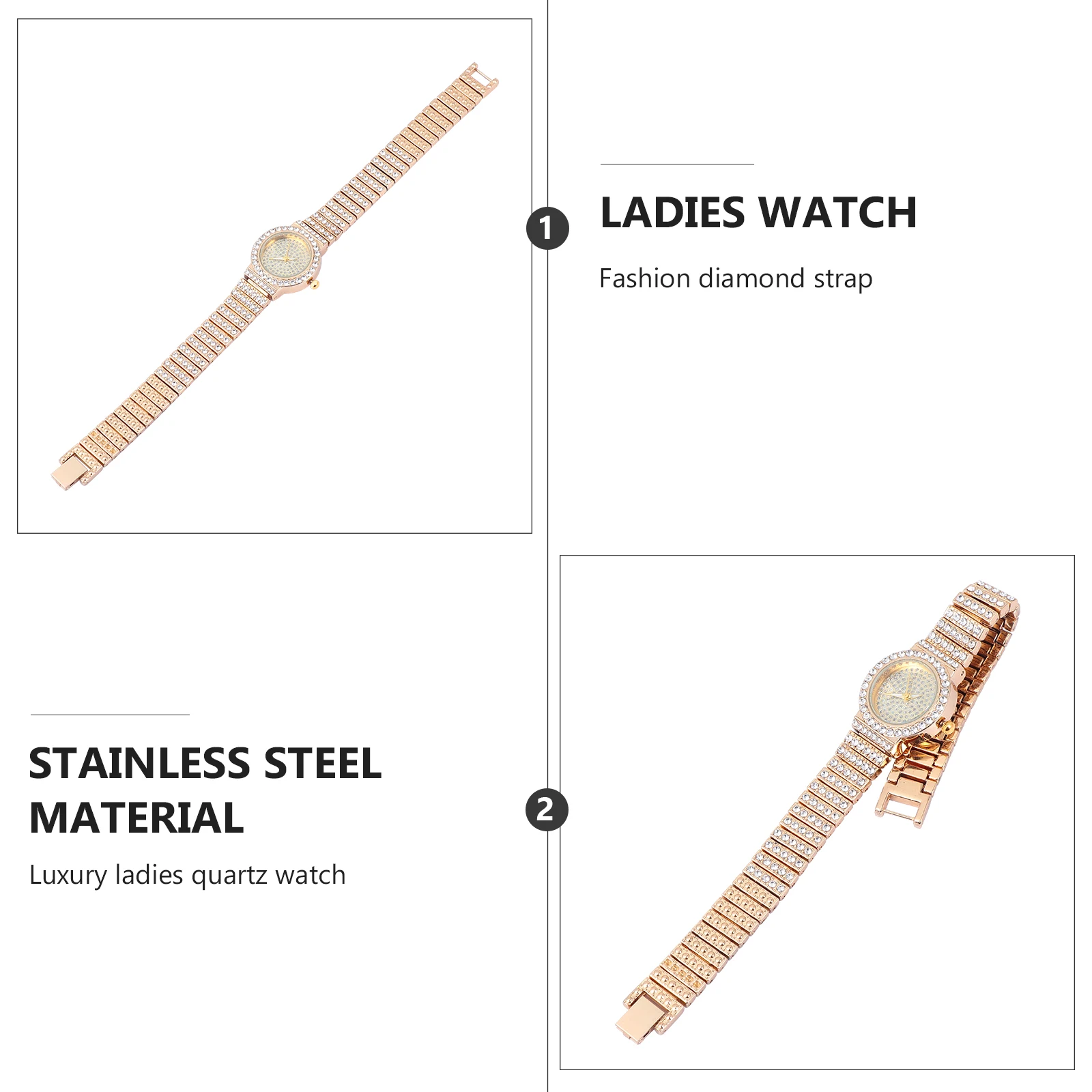 

Diamond Ladies Watch Watches for Women Alloy Creative Quartz Fancy Stainless Steel
