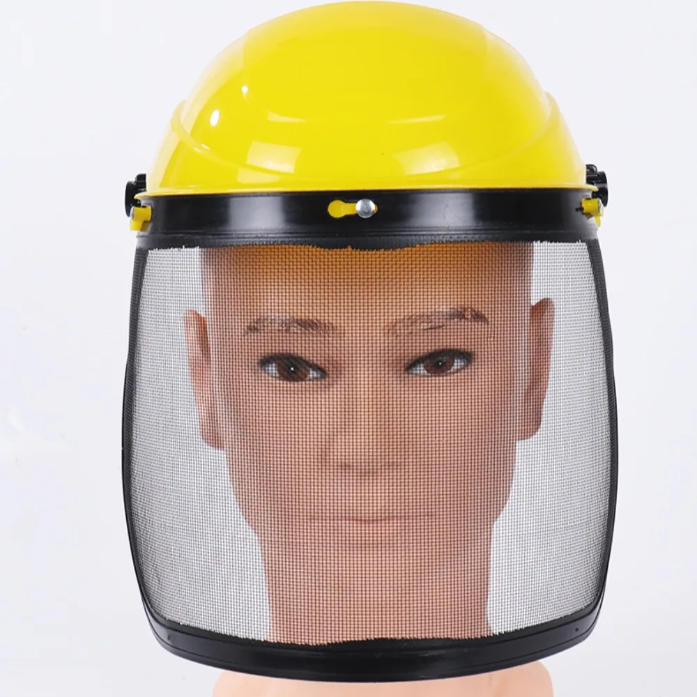 Adjustable Chainsaw Helmet Splash Prevention Sponge Lining Mesh Face Shield Breathable Metal Mesh Protective Mask