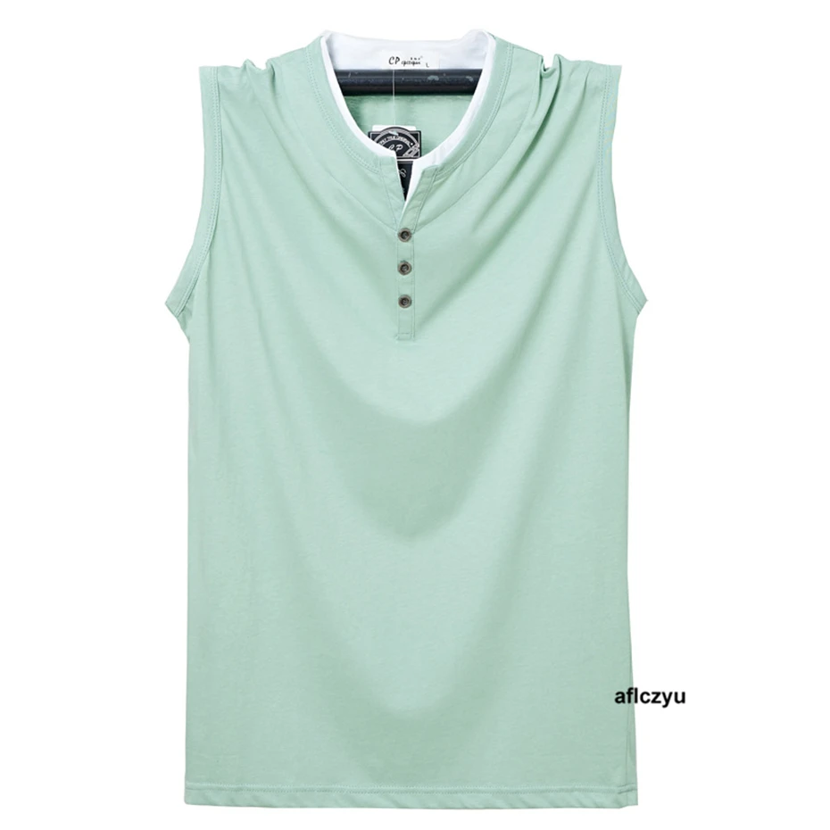 Summer Vest Men Plus Size 6XL Tank Top Black White Vests Fashion Casual Solid Color Cotton Vests Male Big Size 6XL