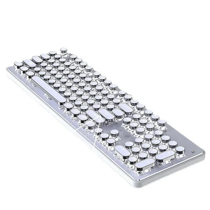 Imagem -06 - Teclado Mecânico Punk Retro Keycap Ergonômico N-key Rollover Antiderrapante com Fio Muti Eixo Rgb Ajustável 104 Teclas para Escritório Esort