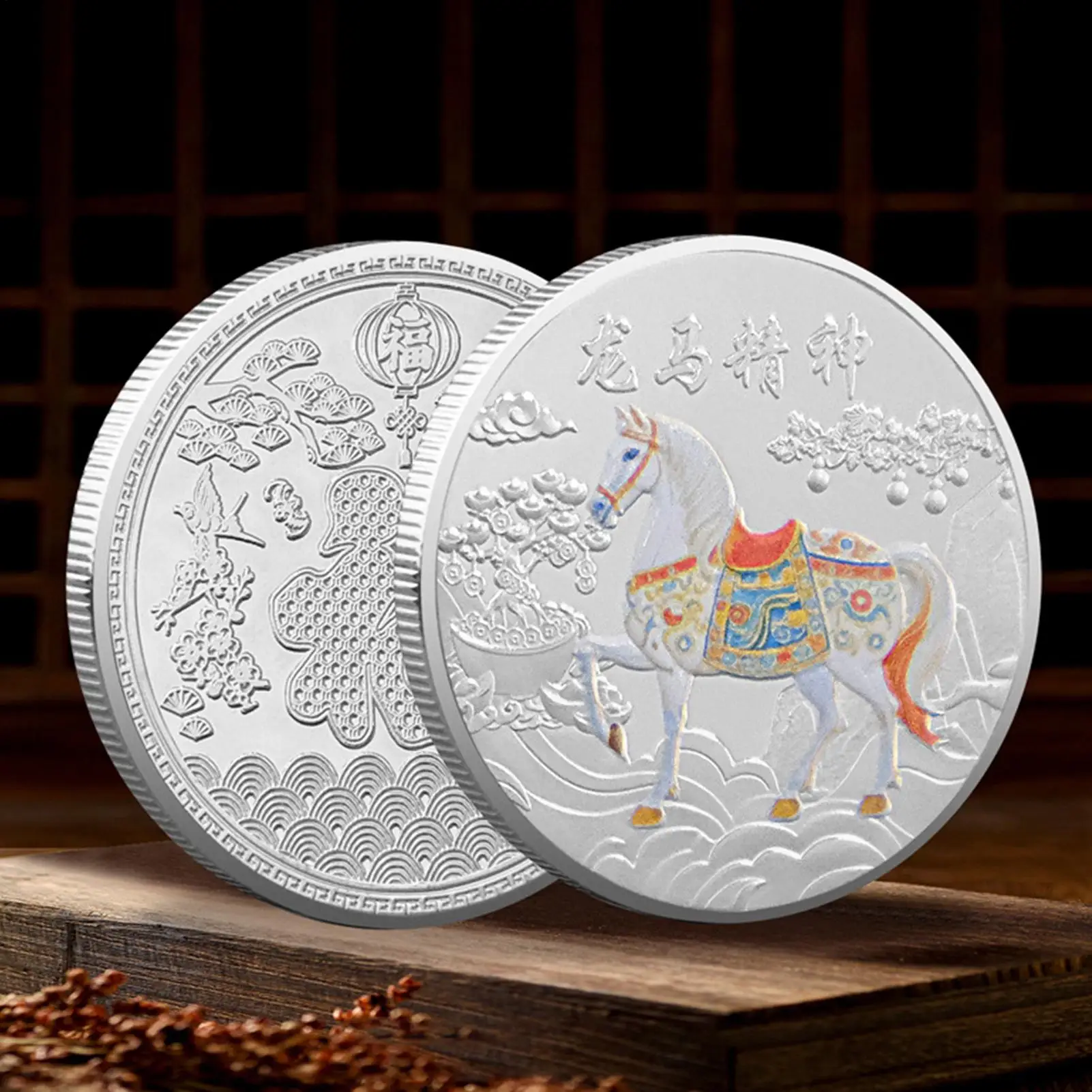 Chinese New Year Commerative Coin 2026 Classic Traditional Keepsake Horse for Luck Decoration Keepsake for Friends Colleagues