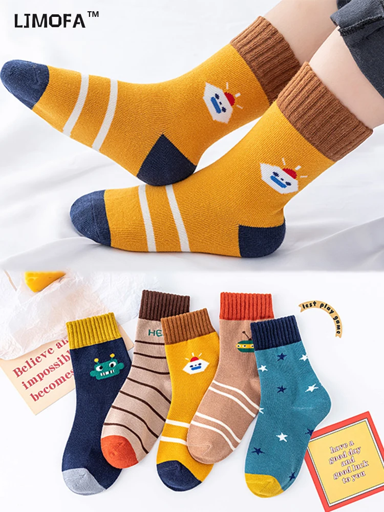 

LJMOFA 5 Pairs Baby Girls Socks Spring Summer Cotton Baby Socks Baby Meias Para Bebe Kids Socks Children Boys Socks 1-12Y C158