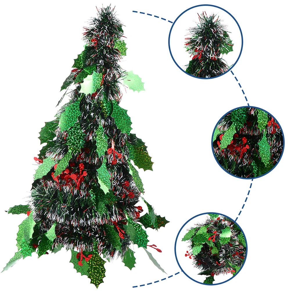 

3 Pcs Mini Christmas Tree Plastic Xmas Decorate Ornament Showcase Layout Prop Simulated