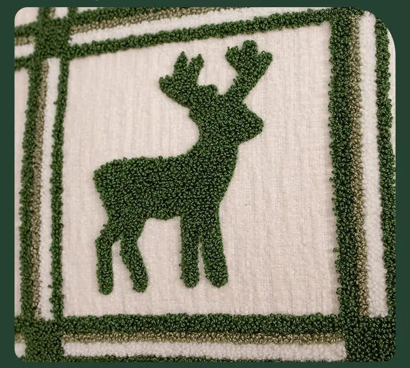 Weihnachtliche Stickerei-Kissenbezüge, Dekorative Kissenhüllen für Wohnzimmer-Sofa, Schlafzimmer-Kopfteil und Weihnachtsdekoration – Detail 7