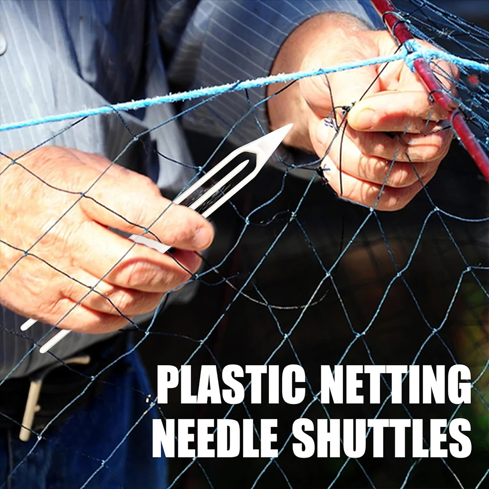 7Pcs/Set Fishing Line Equipment Repair Shuttles Netting Needle White Plastic Fishing Accessory Size 3-9