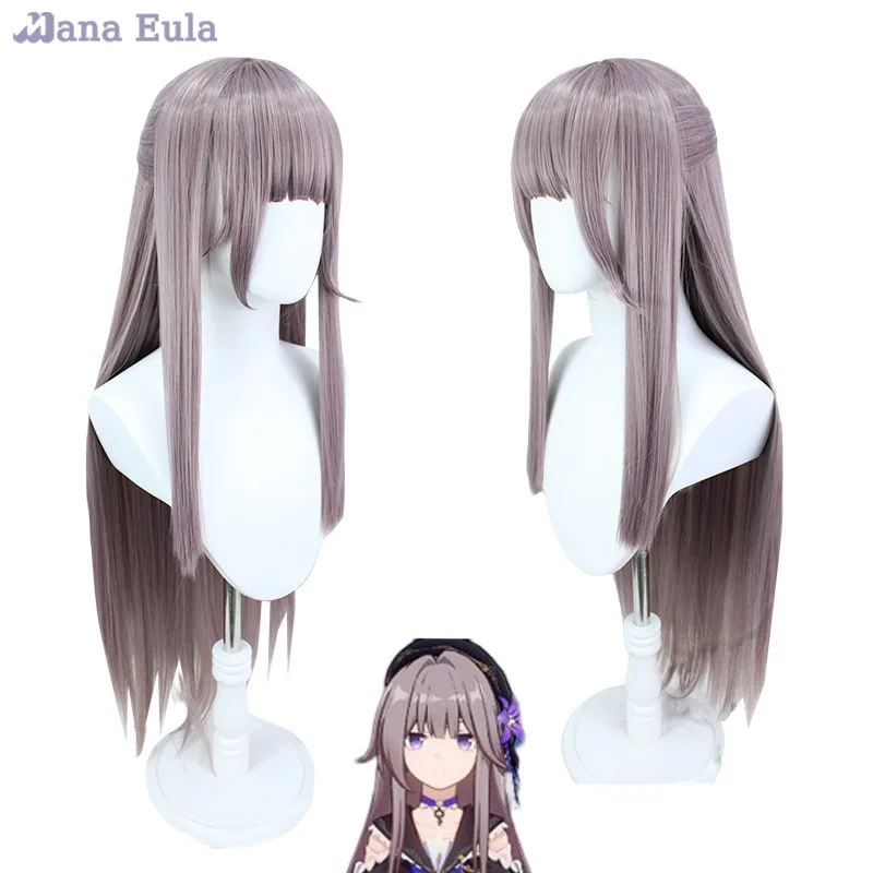 

Парик Herta Game Honkai: Star Rail, парик для косплея, синтетические волосы, длинные, серые, фиолетовые, 90 см, парики для косплея Herta, термостойкие, Хэллоуин