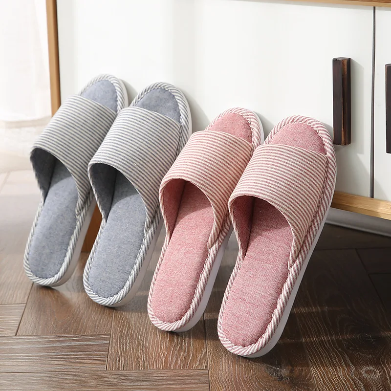 

Домашние тапочки из хлопка и льна, противоскользящие домашние тапочки на лето, весну, осень, зиму, мягкие женские тапочки, удобные Floor oes