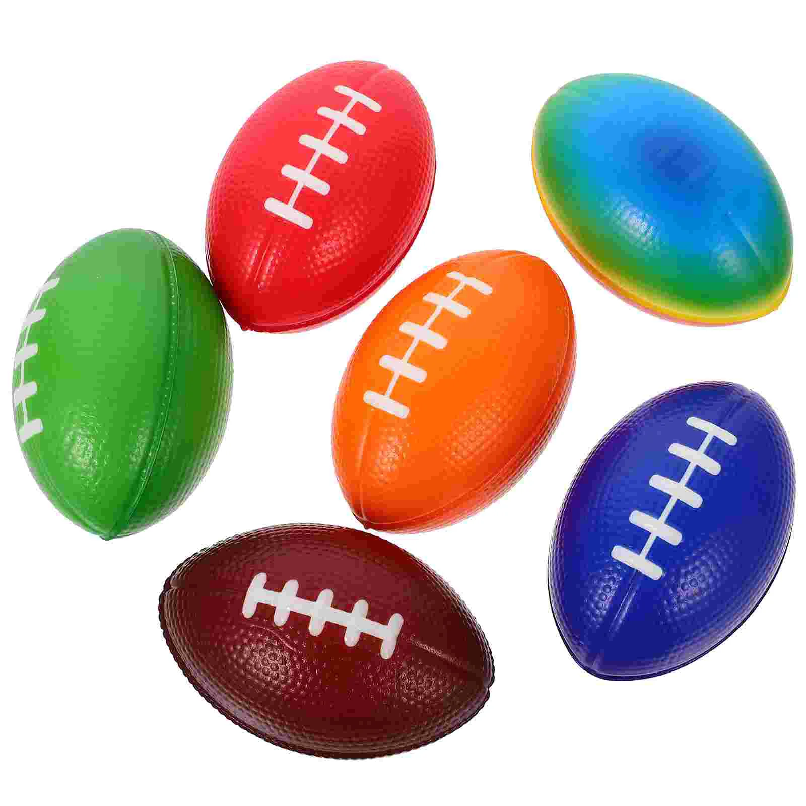 

6 Pcs Decoration Party Favors Mini PU Sports Ball Football (Mixed Color) 6pcs Rugby Toy Footballs Small Model