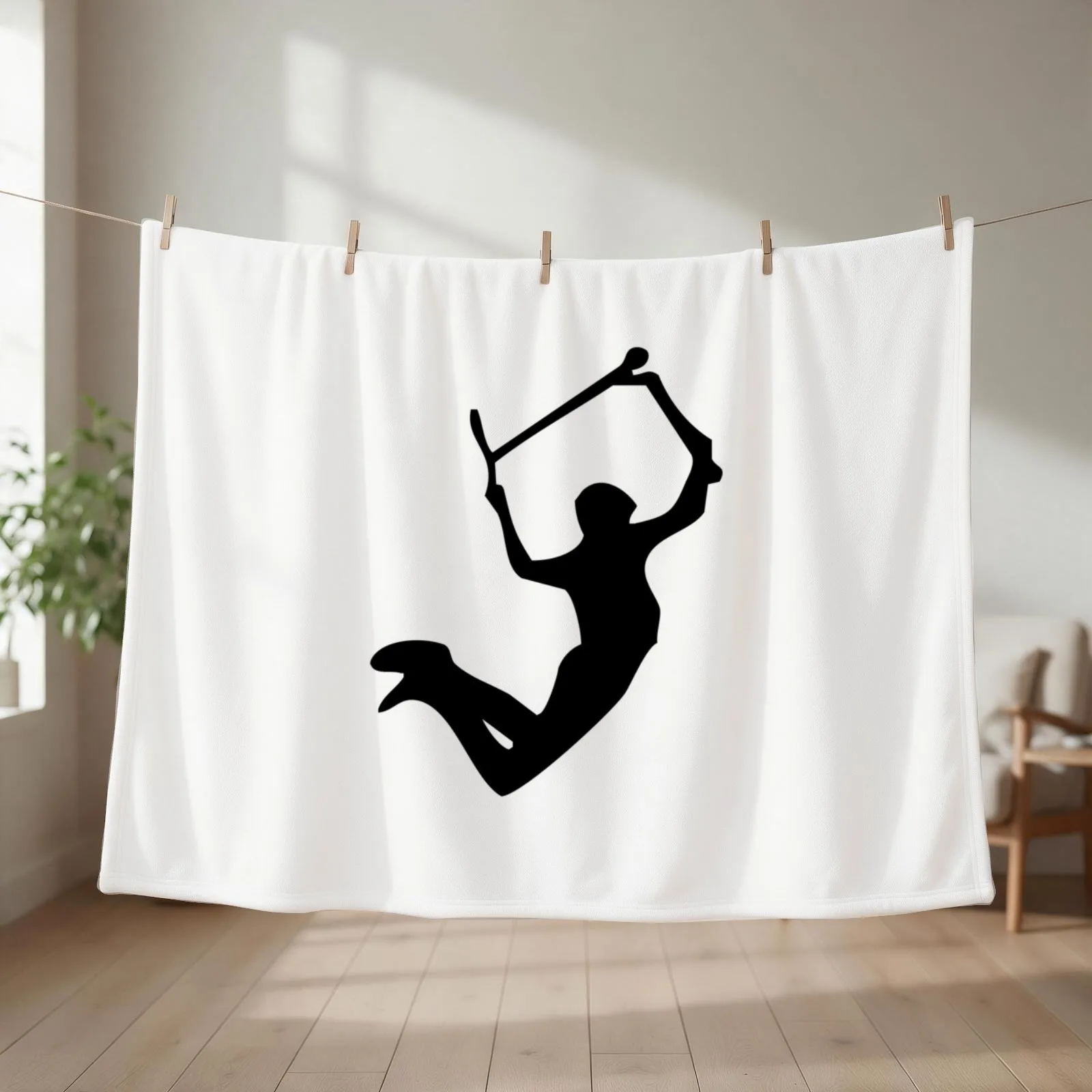 Freestyle scooter stunt silhouette. Throw Blanket couch cozy soft plush fuzzy picnic outdoor blanket