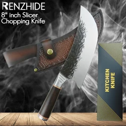 RZD Forged Cleaver Chef Kitchen Cooking Knife Steel 5cr15mov Blade Knife Cover Sheath Gift Box Fillet Deboning Fish Meat Slicer