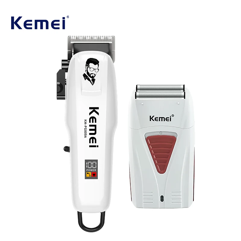 

Kemei KM-PG809A LCD USB Charging Hair Clipper Adjustable Professional Cutting Machine KM-3382 Shaver Trimmer for Men