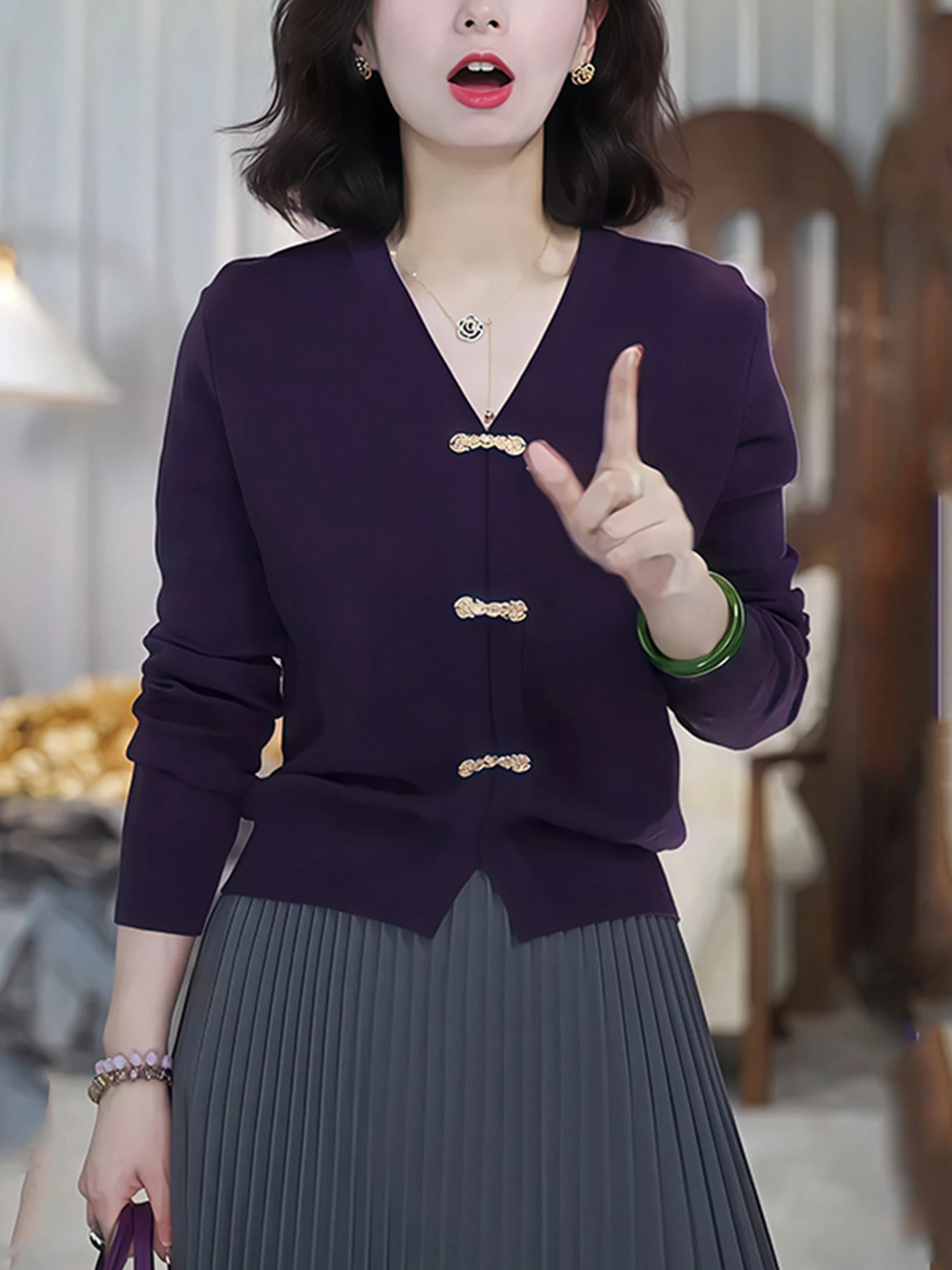 Ele سترة محبوكة غير رسمية طويلة Sve للنساء Faion فريدة من نوعها Sli الخريف أعلى مريحة الكورية Sle قطع مستقيمة