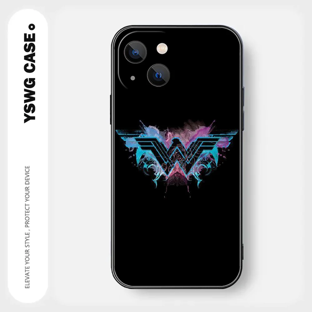 Wonder Hero Woman Phone Case For iPhone 15 14 13 12 11 8 Pro Max X XR XS Plus Mini Cover Black