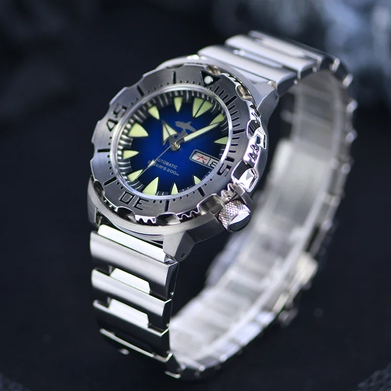 Heimdallr Monster NH36A Automatic Movement Mechanical Sapphire Crystal C3 Luminous 200m Waterproof Men's Diver Wristwatch