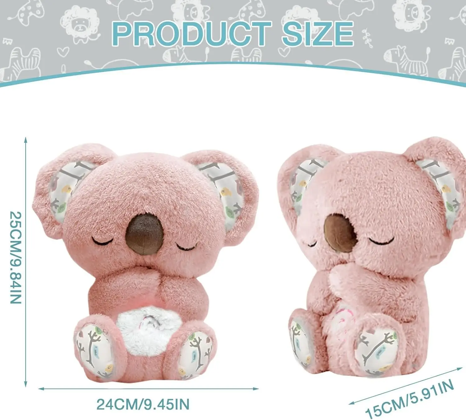 Beruhigender Atemotter zur Angstlinderung von Koala, beruhigender Atemotter, beruhigender Koalabär aus Plüsch mit Musiklichtern und rhythmischer Atembewegung, für