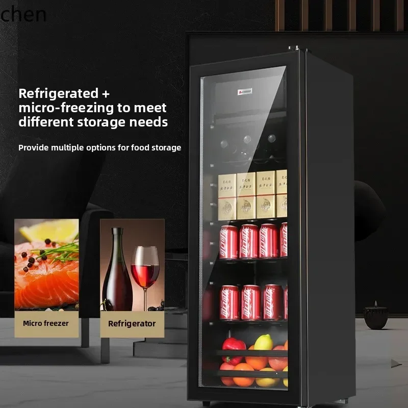 Oaks Ice Bar Small Office Living Room Refrigerated Fresh-keeping Cabinet Tea Wine Cabinet Beverage Transparent Refrigerator