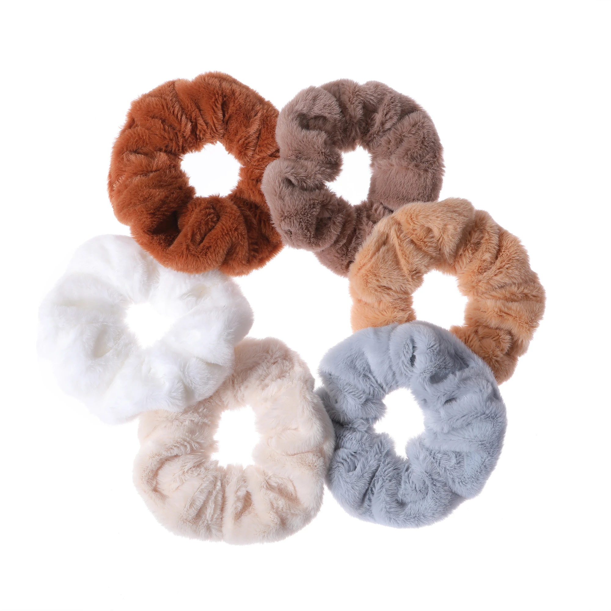 1pc Hair Scrunchies Furry Elastic Band Women Girl Ponytail Holder Rubber Ties Accessories Plush Fake Fur Soft Headband Warm