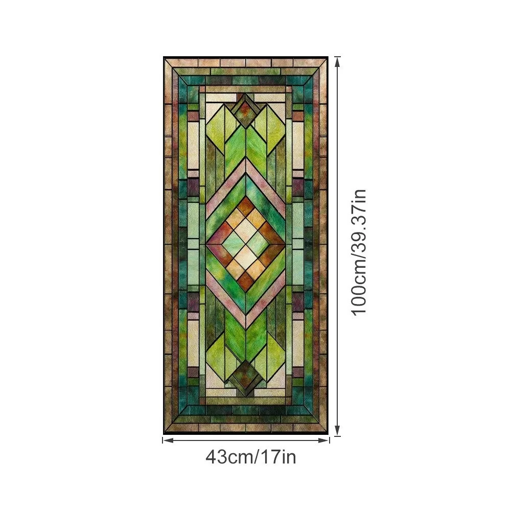 Static Cling Lattice Window Film Sticker Rainbow Pattern Non-Adhesive Static Cling Film Sticker Anti-Glare 3D Design