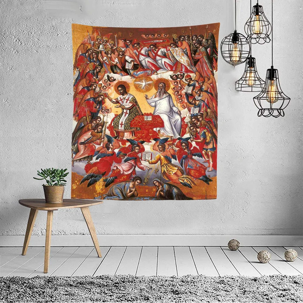 Christ Ascended To Heaven Parable Of The Big Dinner All Saints Orthodox Jesus Resurrection Tapestry By Ho Me Lili Wall Decor